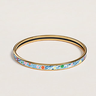 3. Hermes Agata Bangle Bracelet Yellow Leather Gp Gold